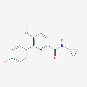 molecular formula C16H15FN2O2 B505908 N-cyclopropyl-6-(4-fluorophenyl)-5-methoxypyridine-2-carboxamide 