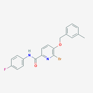 6-bromo-N-(4-fluorophenyl)-5-[(3-methylbenzyl)oxy]-2-pyridinecarboxamide