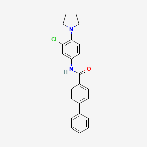 molecular formula C23H21ClN2O B5059210 N-[3-chloro-4-(pyrrolidin-1-yl)phenyl]biphenyl-4-carboxamide 