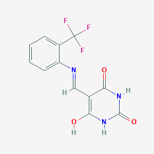 molecular formula C12H8F3N3O3 B5059256 5-({[2-(trifluoromethyl)phenyl]amino}methylidene)pyrimidine-2,4,6(1H,3H,5H)-trione 