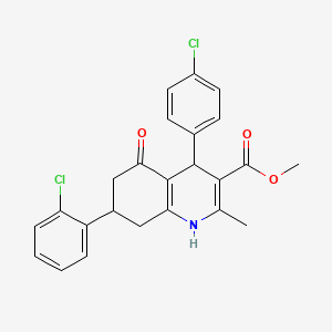 molecular formula C24H21Cl2NO3 B5059269 methyl 7-(2-chlorophenyl)-4-(4-chlorophenyl)-2-methyl-5-oxo-1,4,5,6,7,8-hexahydroquinoline-3-carboxylate CAS No. 5792-69-8