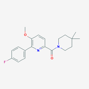 (4,4-Dimethylpiperidin-1-yl)-[6-(4-fluorophenyl)-5-methoxypyridin-2-yl]methanone