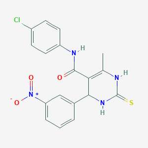molecular formula C18H15ClN4O3S B5059427 N-(4-chlorophenyl)-6-methyl-4-(3-nitrophenyl)-2-sulfanylidene-3,4-dihydro-1H-pyrimidine-5-carboxamide 
