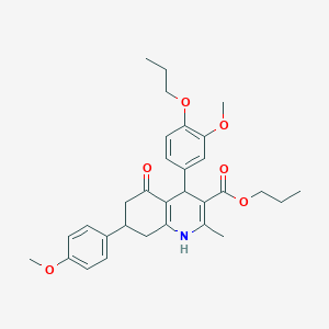 molecular formula C31H37NO6 B5059449 Propyl 7-(4-methoxyphenyl)-4-(3-methoxy-4-propoxyphenyl)-2-methyl-5-oxo-1,4,5,6,7,8-hexahydroquinoline-3-carboxylate 