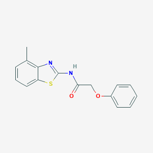 molecular formula C16H14N2O2S B505948 N-(4-methyl-1,3-benzothiazol-2-yl)-2-phenoxyacetamide CAS No. 476285-13-9