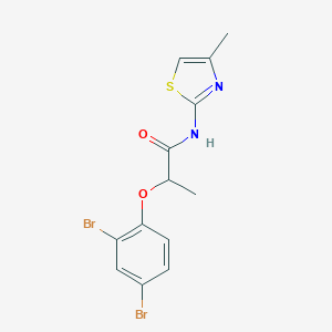 molecular formula C13H12Br2N2O2S B505955 2-(2,4-dibromophenoxy)-N-(4-methyl-1,3-thiazol-2-yl)propanamide 