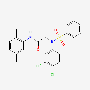 molecular formula C22H20Cl2N2O3S B5059556 N~2~-(3,4-dichlorophenyl)-N-(2,5-dimethylphenyl)-N~2~-(phenylsulfonyl)glycinamide 