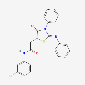 molecular formula C23H18ClN3O2S B5059607 N-(3-chlorophenyl)-2-[(2Z)-4-oxo-3-phenyl-2-(phenylimino)-1,3-thiazolidin-5-yl]acetamide CAS No. 5918-48-9
