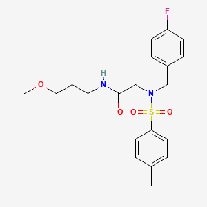 molecular formula C20H25FN2O4S B5059619 N~2~-(4-fluorobenzyl)-N-(3-methoxypropyl)-N~2~-[(4-methylphenyl)sulfonyl]glycinamide 