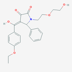 molecular formula C23H25NO6 B505968 4-(4-ethoxybenzoyl)-3-hydroxy-1-[2-(2-hydroxyethoxy)ethyl]-5-phenyl-1,5-dihydro-2H-pyrrol-2-one 