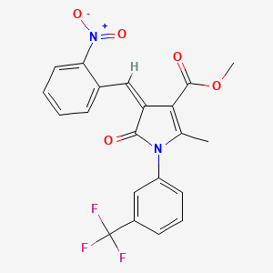 molecular formula C21H15F3N2O5 B5059681 methyl (4Z)-2-methyl-4-(2-nitrobenzylidene)-5-oxo-1-[3-(trifluoromethyl)phenyl]-4,5-dihydro-1H-pyrrole-3-carboxylate 