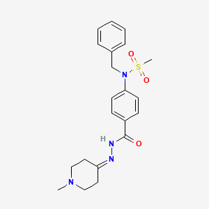 molecular formula C21H26N4O3S B5059686 N-BENZYL-N-{4-[N'-(1-METHYLPIPERIDIN-4-YLIDENE)HYDRAZINECARBONYL]PHENYL}METHANESULFONAMIDE 