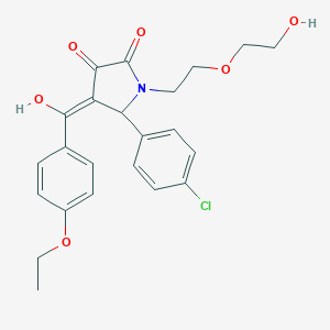 molecular formula C23H24ClNO6 B505971 5-(4-chlorophenyl)-4-(4-ethoxybenzoyl)-3-hydroxy-1-[2-(2-hydroxyethoxy)ethyl]-1,5-dihydro-2H-pyrrol-2-one 