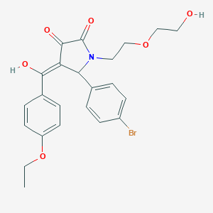molecular formula C23H24BrNO6 B505973 5-(4-bromophenyl)-4-(4-ethoxybenzoyl)-3-hydroxy-1-[2-(2-hydroxyethoxy)ethyl]-1,5-dihydro-2H-pyrrol-2-one 