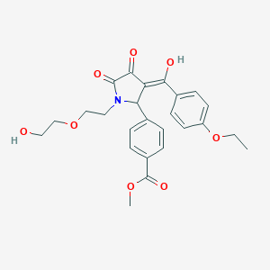 molecular formula C25H27NO8 B505975 methyl 4-{3-(4-ethoxybenzoyl)-4-hydroxy-1-[2-(2-hydroxyethoxy)ethyl]-5-oxo-2,5-dihydro-1H-pyrrol-2-yl}benzoate 