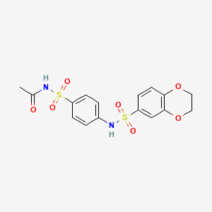 molecular formula C16H16N2O7S2 B5059791 N-[4-(2,3-dihydro-1,4-benzodioxin-6-ylsulfonylamino)phenyl]sulfonylacetamide 