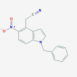 molecular formula C17H13N3O2 B050598 2-(1-benzyl-5-nitro-1H-indol-4-yl)acetonitrile CAS No. 120627-50-1