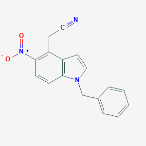 molecular formula C17H13N3O2 B050598 2-(1-Benzyl-5-nitroindol-4-yl)acetonitrile CAS No. 120627-50-1