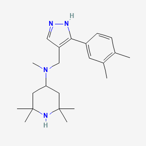 molecular formula C22H34N4 B5059828 N-[[5-(3,4-dimethylphenyl)-1H-pyrazol-4-yl]methyl]-N,2,2,6,6-pentamethylpiperidin-4-amine 
