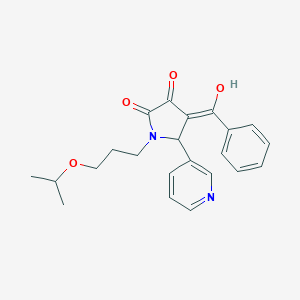 molecular formula C22H24N2O4 B505985 4-benzoyl-3-hydroxy-1-(3-isopropoxypropyl)-5-(3-pyridinyl)-1,5-dihydro-2H-pyrrol-2-one 