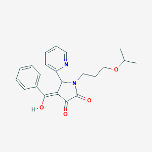 molecular formula C22H24N2O4 B505986 4-benzoyl-3-hydroxy-1-(3-isopropoxypropyl)-5-(2-pyridinyl)-1,5-dihydro-2H-pyrrol-2-one 
