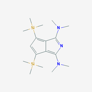 molecular formula C17H31N3Si2 B050599 2-Azapentalene, 1,3-bis(dimethylamino)-4,6-bis(trimethylsilyl)- CAS No. 113035-27-1