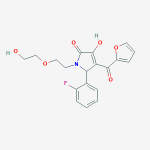 molecular formula C19H18FNO6 B505991 5-(2-fluorophenyl)-4-(2-furoyl)-3-hydroxy-1-[2-(2-hydroxyethoxy)ethyl]-1,5-dihydro-2H-pyrrol-2-one CAS No. 575469-16-8