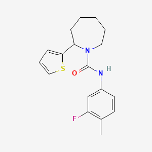 molecular formula C18H21FN2OS B5059922 N-(3-Fluoro-4-methylphenyl)-2-(thiophen-2-YL)azepane-1-carboxamide 