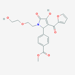 molecular formula C21H21NO8 B506001 methyl 4-[3-(furan-2-carbonyl)-4-hydroxy-1-[2-(2-hydroxyethoxy)ethyl]-5-oxo-2H-pyrrol-2-yl]benzoate CAS No. 573948-77-3