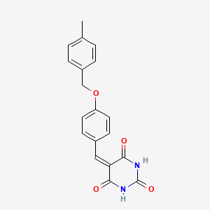 molecular formula C19H16N2O4 B5060041 5-[[4-[(4-Methylphenyl)methoxy]phenyl]methylidene]-1,3-diazinane-2,4,6-trione 