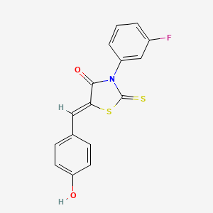 molecular formula C16H10FNO2S2 B5060053 (5Z)-3-(3-fluorophenyl)-5-(4-hydroxybenzylidene)-2-thioxo-1,3-thiazolidin-4-one 