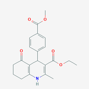 molecular formula C21H23NO5 B5060088 Ethyl 4-[4-(methoxycarbonyl)phenyl]-2-methyl-5-oxo-1,4,5,6,7,8-hexahydroquinoline-3-carboxylate 