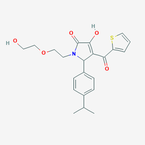 molecular formula C22H25NO5S B506009 4-hydroxy-1-[2-(2-hydroxyethoxy)ethyl]-2-(4-propan-2-ylphenyl)-3-(thiophene-2-carbonyl)-2H-pyrrol-5-one CAS No. 840497-02-1