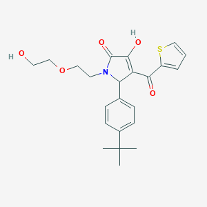 molecular formula C23H27NO5S B506010 2-(4-tert-butylphenyl)-4-hydroxy-1-[2-(2-hydroxyethoxy)ethyl]-3-(thiophene-2-carbonyl)-2H-pyrrol-5-one CAS No. 586995-10-0
