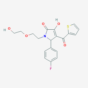 molecular formula C19H18FNO5S B506012 2-(4-fluorophenyl)-4-hydroxy-1-[2-(2-hydroxyethoxy)ethyl]-3-(thiophene-2-carbonyl)-2H-pyrrol-5-one CAS No. 573695-63-3