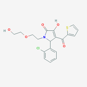 molecular formula C19H18ClNO5S B506013 2-(2-chlorophenyl)-4-hydroxy-1-[2-(2-hydroxyethoxy)ethyl]-3-(thiophene-2-carbonyl)-2H-pyrrol-5-one CAS No. 840486-24-0