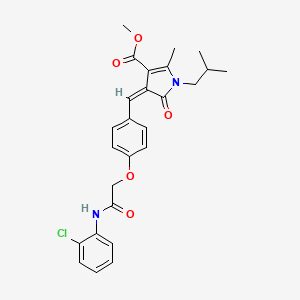 molecular formula C26H27ClN2O5 B5060131 methyl (4Z)-4-(4-{2-[(2-chlorophenyl)amino]-2-oxoethoxy}benzylidene)-2-methyl-1-(2-methylpropyl)-5-oxo-4,5-dihydro-1H-pyrrole-3-carboxylate 