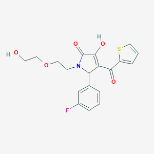 molecular formula C19H18FNO5S B506014 2-(3-fluorophenyl)-4-hydroxy-1-[2-(2-hydroxyethoxy)ethyl]-3-(thiophene-2-carbonyl)-2H-pyrrol-5-one CAS No. 843623-38-1