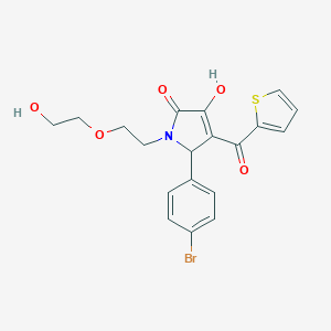 molecular formula C19H18BrNO5S B506015 2-(4-bromophenyl)-4-hydroxy-1-[2-(2-hydroxyethoxy)ethyl]-3-(thiophene-2-carbonyl)-2H-pyrrol-5-one CAS No. 840516-92-9
