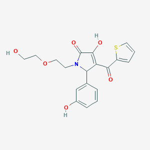 molecular formula C19H19NO6S B506016 4-hydroxy-1-[2-(2-hydroxyethoxy)ethyl]-2-(3-hydroxyphenyl)-3-(thiophene-2-carbonyl)-2H-pyrrol-5-one CAS No. 842967-02-6