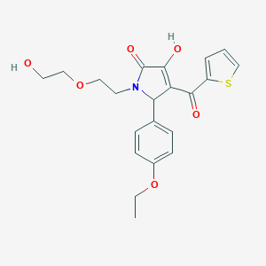 molecular formula C21H23NO6S B506019 2-(4-ethoxyphenyl)-4-hydroxy-1-[2-(2-hydroxyethoxy)ethyl]-3-(thiophene-2-carbonyl)-2H-pyrrol-5-one CAS No. 840485-17-8