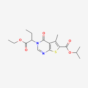 molecular formula C17H22N2O5S B5060198 Propan-2-yl 3-(1-ethoxy-1-oxobutan-2-yl)-5-methyl-4-oxothieno[2,3-d]pyrimidine-6-carboxylate 