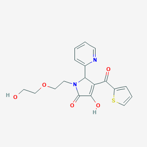 molecular formula C18H18N2O5S B506024 4-hydroxy-1-[2-(2-hydroxyethoxy)ethyl]-2-pyridin-2-yl-3-(thiophene-2-carbonyl)-2H-pyrrol-5-one CAS No. 577997-28-5