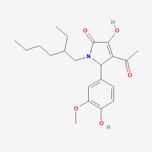 molecular formula C21H29NO5 B506028 4-acetyl-1-(2-ethylhexyl)-3-hydroxy-5-(4-hydroxy-3-methoxyphenyl)-1,5-dihydro-2H-pyrrol-2-one 