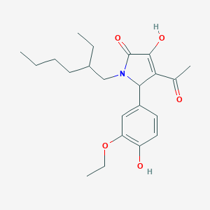 molecular formula C22H31NO5 B506030 4-acetyl-5-(3-ethoxy-4-hydroxyphenyl)-1-(2-ethylhexyl)-3-hydroxy-1,5-dihydro-2H-pyrrol-2-one 