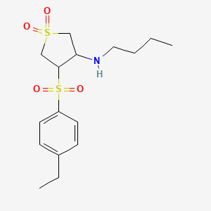 molecular formula C16H25NO4S2 B5060402 N-butyl-4-(4-ethylphenyl)sulfonyl-1,1-dioxothiolan-3-amine 