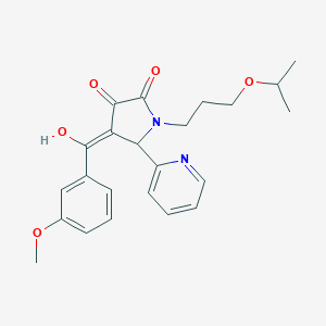 molecular formula C23H26N2O5 B506047 3-hydroxy-1-(3-isopropoxypropyl)-4-(3-methoxybenzoyl)-5-(2-pyridinyl)-1,5-dihydro-2H-pyrrol-2-one 