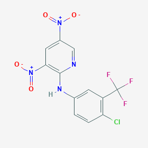 molecular formula C12H6ClF3N4O4 B5060475 N-[4-chloro-3-(trifluoromethyl)phenyl]-3,5-dinitropyridin-2-amine 