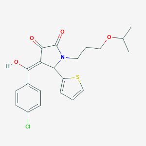 molecular formula C21H22ClNO4S B506048 4-(4-chlorobenzoyl)-3-hydroxy-1-(3-isopropoxypropyl)-5-(2-thienyl)-1,5-dihydro-2H-pyrrol-2-one 