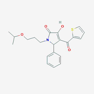 molecular formula C21H23NO4S B506050 3-hydroxy-1-(3-isopropoxypropyl)-5-phenyl-4-(2-thienylcarbonyl)-1,5-dihydro-2H-pyrrol-2-one 